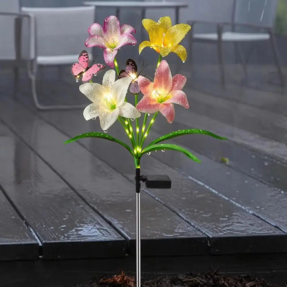 Solar Butterfly Flower Garden Stake Light – Color Changing LED Solar Garden Light Babs