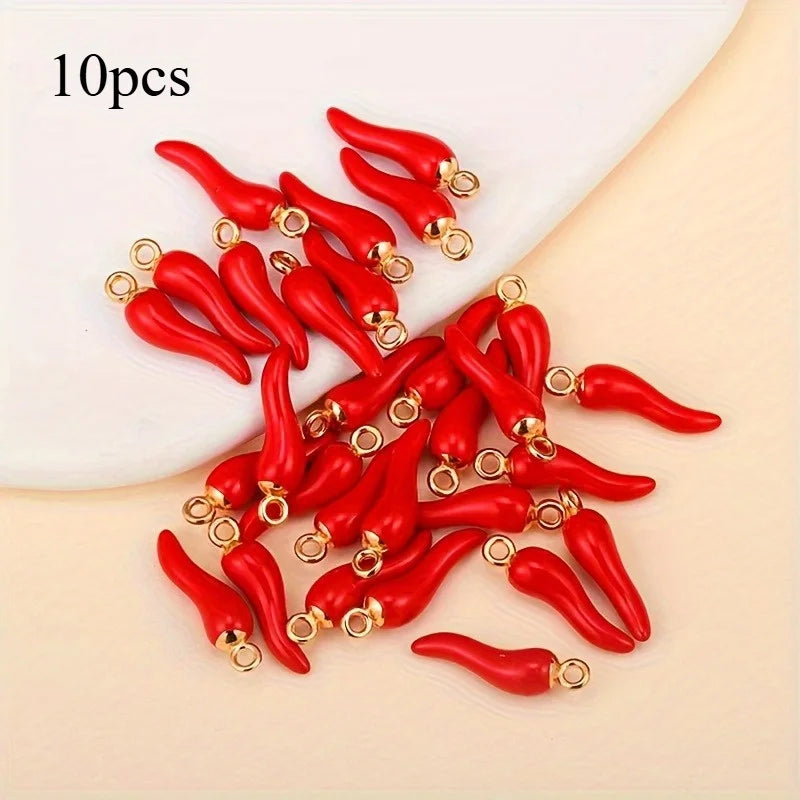 3D Red Chili Stainless Steel Charms for DIY Jewelry Making DIY Jewelry Charms Babs 10pcs