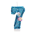 Glitter Blue Number Cake Candles – Mermaid Birthday Topper Birthday Cake Candles Babs 7