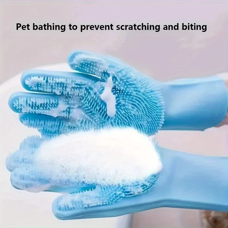 Silicone Pet Grooming Glove – Dog & Cat Hair Removal Brush Pet Grooming Glove Babs