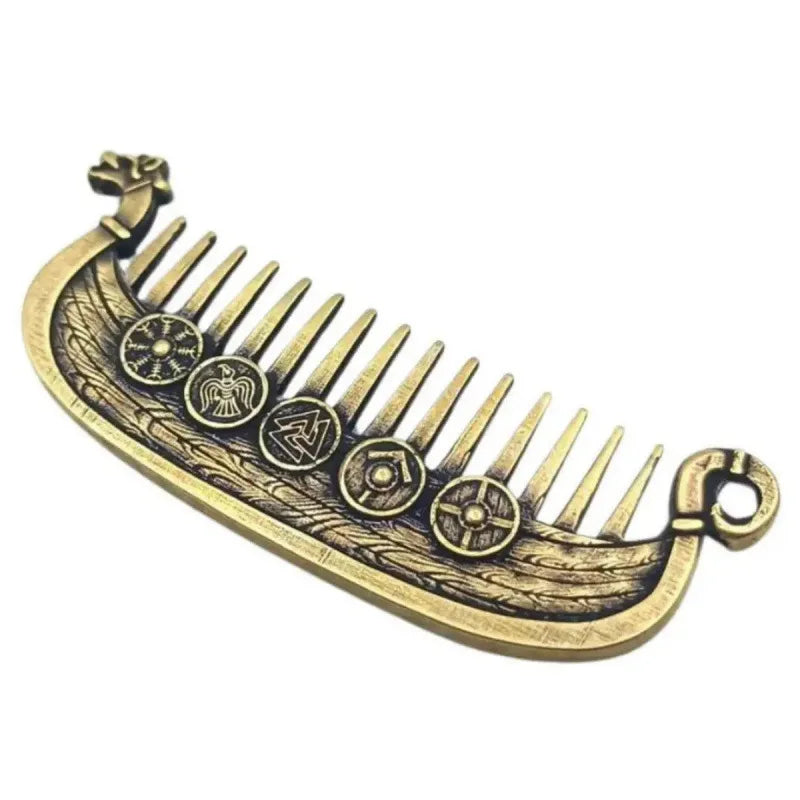 Viking Drakkar Beard Comb – Norse Longship Men's Grooming Gift Beard Grooming Comb Babs bronzer