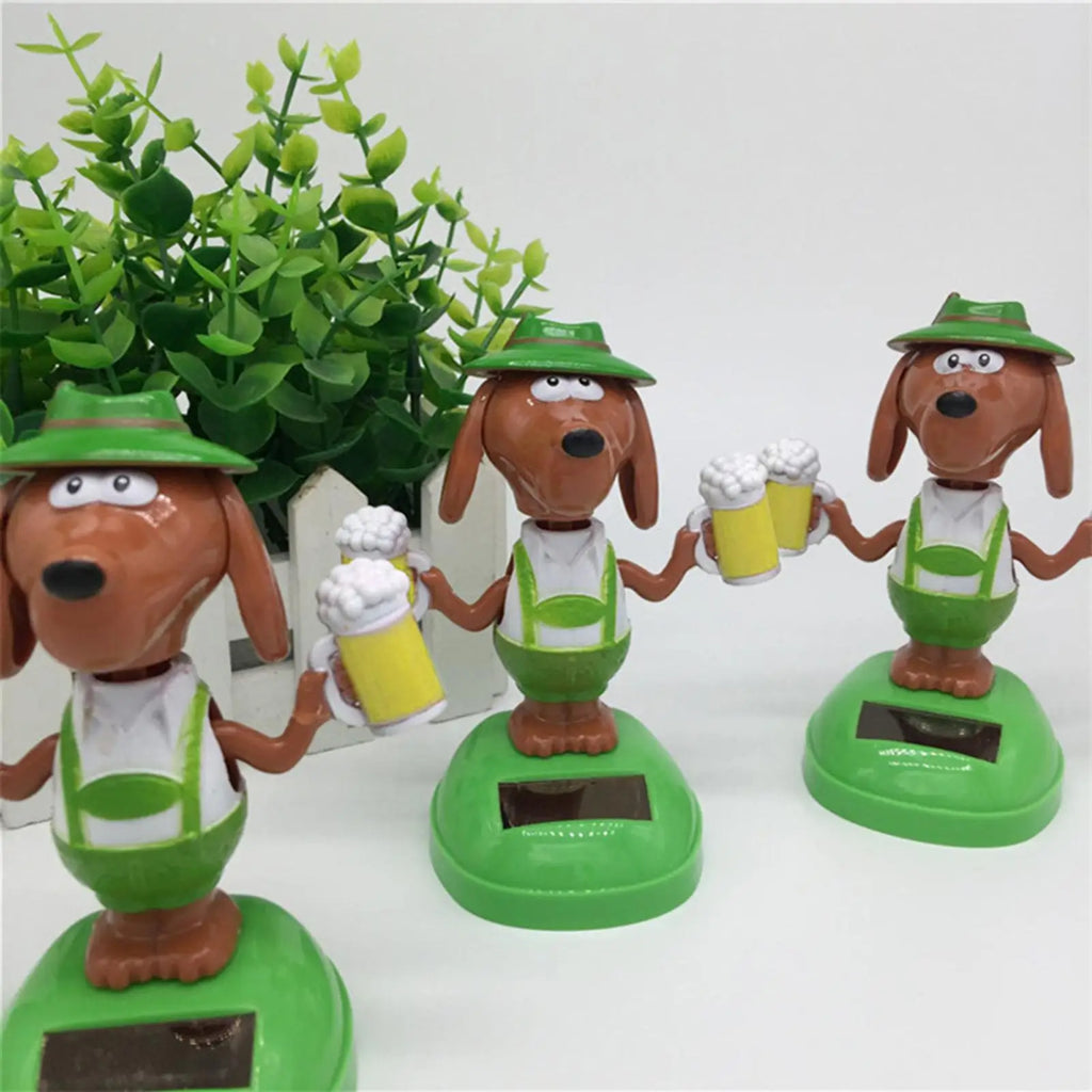 Solar Dancing Dog Dashboard Ornament | Car Bobble Head Decor Solar Dashboard Ornament Babs