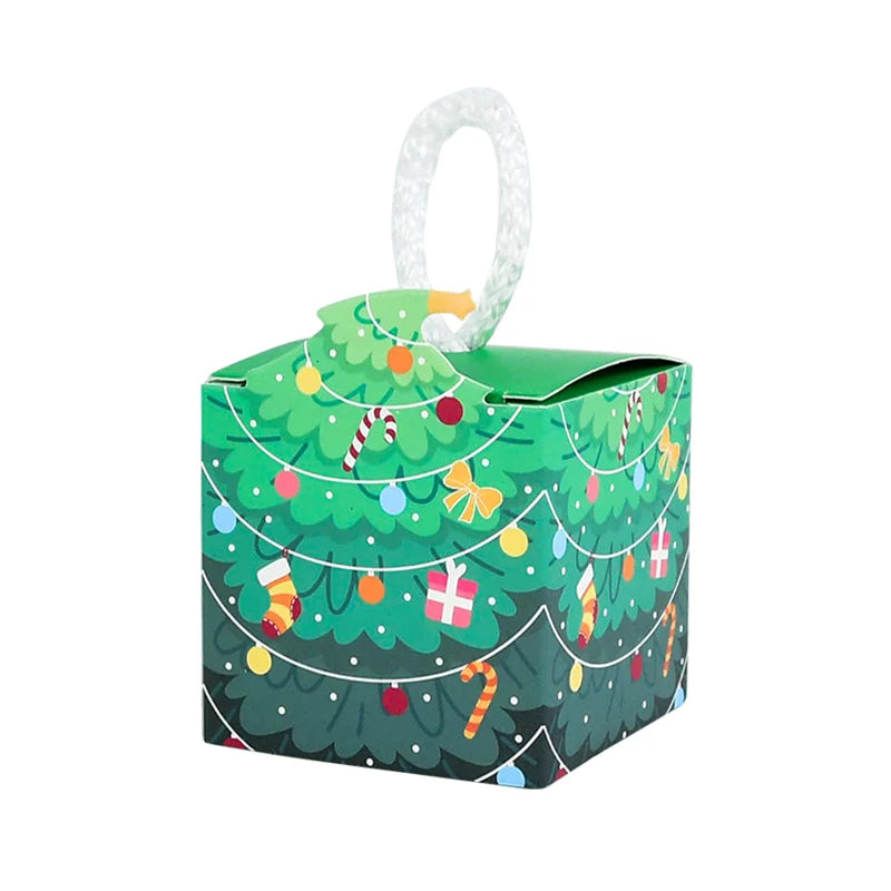 10 Christmas Paper Gift Boxes – Santa, Snowman & Xmas Tree Christmas Gift Boxes Babs B01 5.5x5.5cm