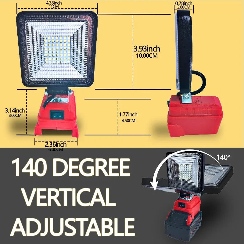 Cordless LED Work Floodlight 30W 3000LM | Dual USB Ports LED Work Floodlight Babs