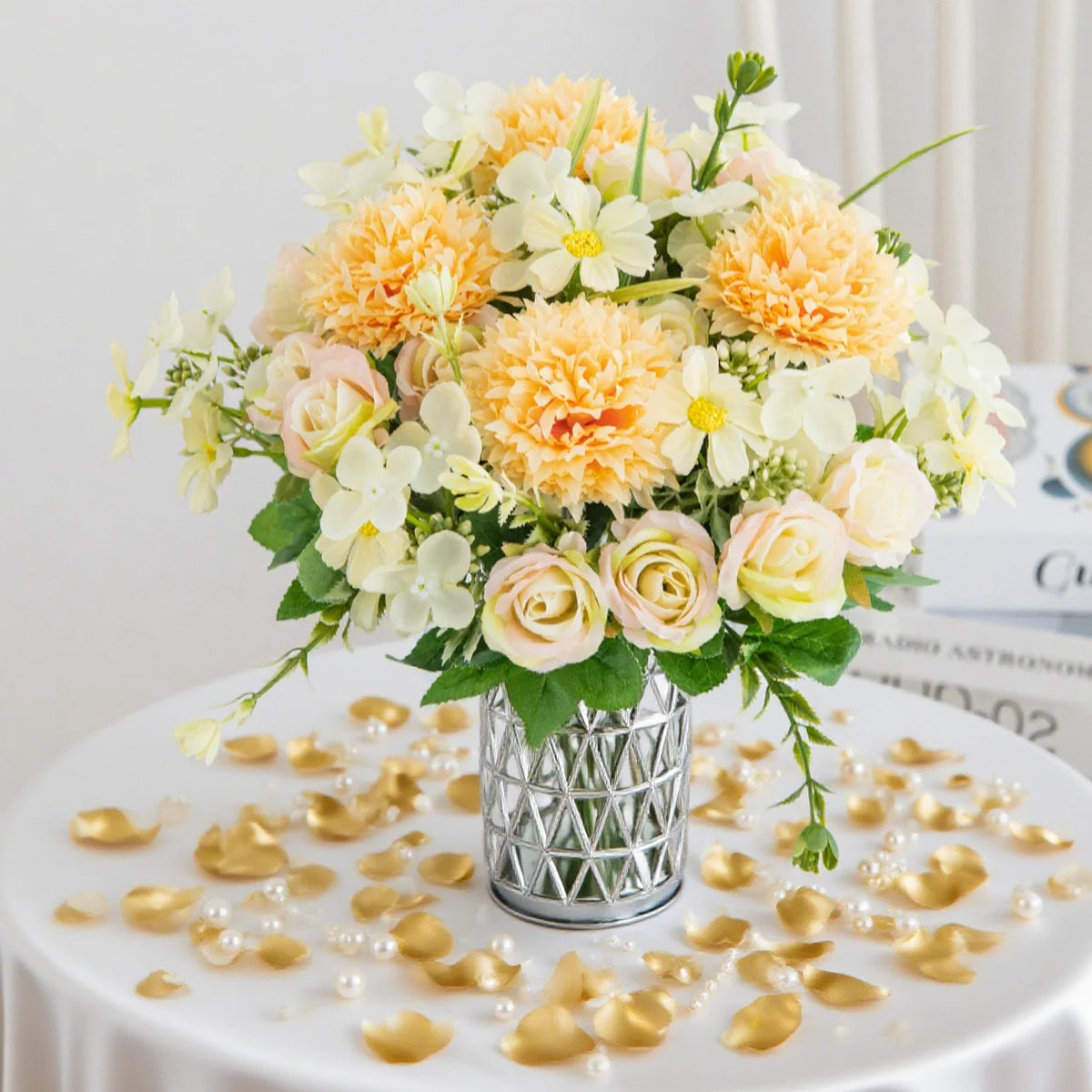 Silk Rose Artificial Flower Wreath – Wedding & Home Decor Artificial Flower Wreath Babs