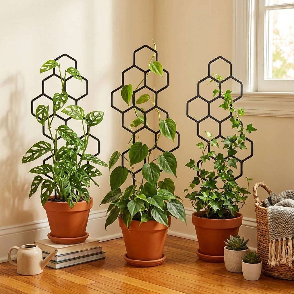 Honeycomb Plant Trellis – Plastic Climbing Frame for Vines Plant Trellis Stake Babs