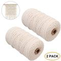 Macrame Cotton Rope 2mm 200M Natural DIY Cord – 2 Pack Macrame Craft Cord Babs Rice white