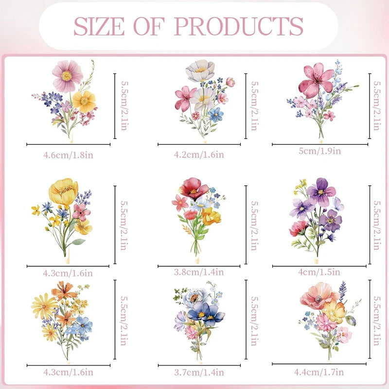 18Pcs Boho Wildflower Cupcake Toppers – Birthday & Baby Shower Cupcake Toppers Babs