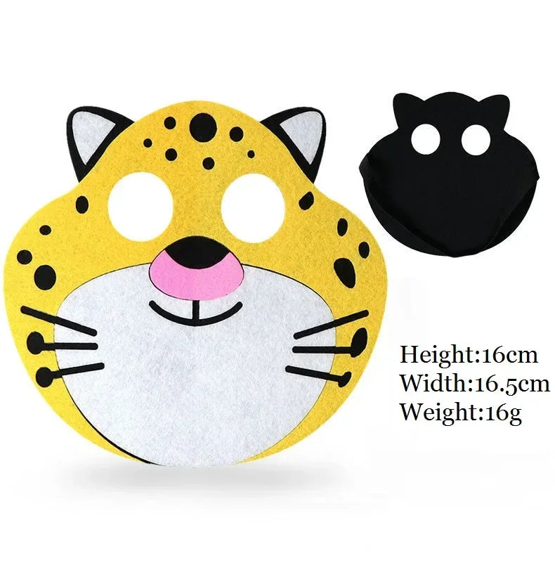 Kids Animal Felt Masks – Birthday, Cosplay & Forest Party Favors Kids Party Masks Babs leopard