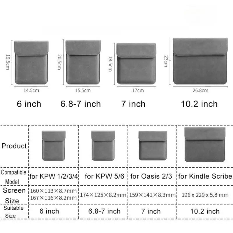 Matte Frosted E-Reader Sleeve Magnetic Closure | 6-7 Inch E-Reader Sleeve Babs