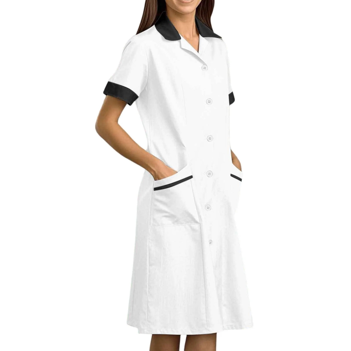 Women's White Lab Coat Long Sleeve Nurse Uniform Gown S–XXL Women's Lab Coat Babs