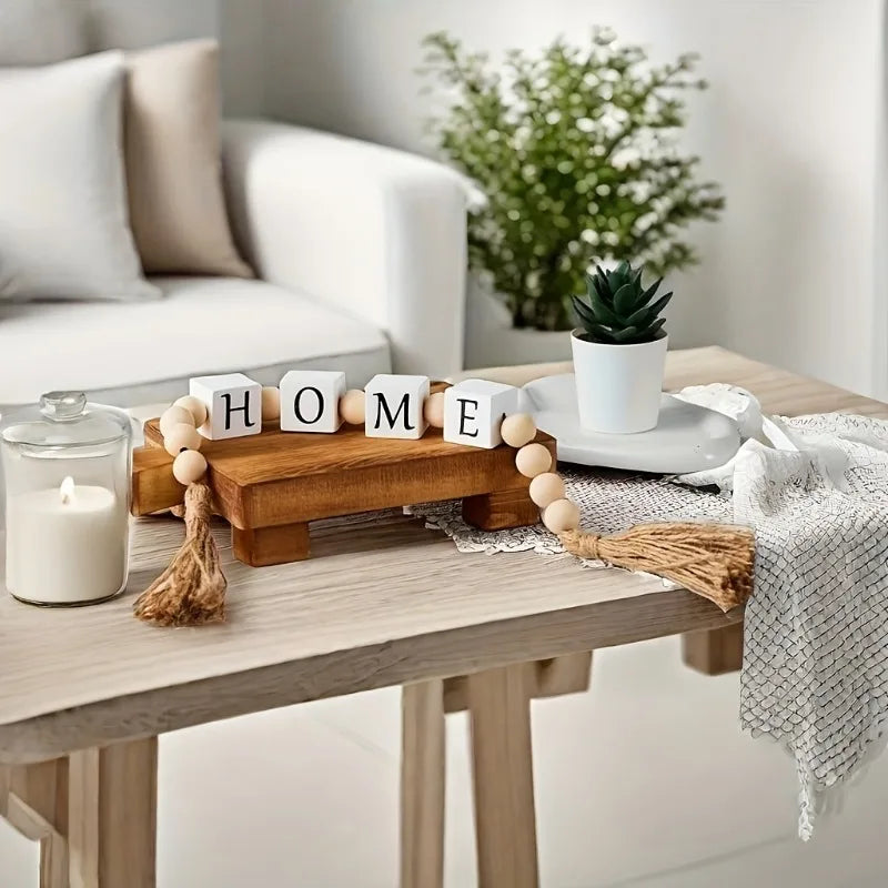 Wooden Bead Tassel String – Vintage Letter Home Décor 60cm Wooden Bead Tassel Babs