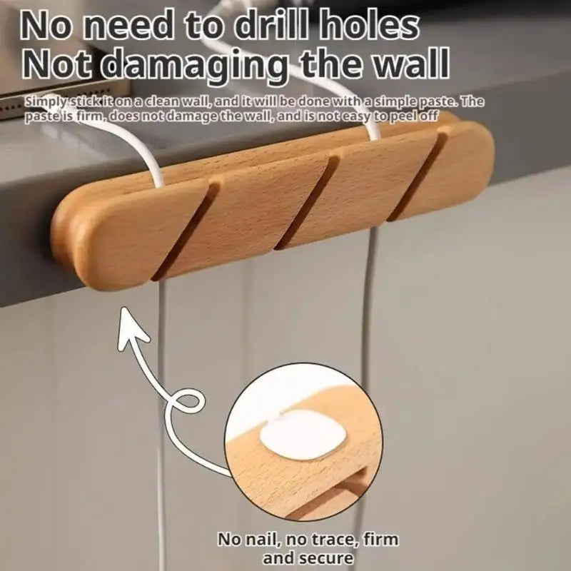 Solid Wood Cable Organizer – Desk Cord & Headphone Manager Cable Organizer Babs