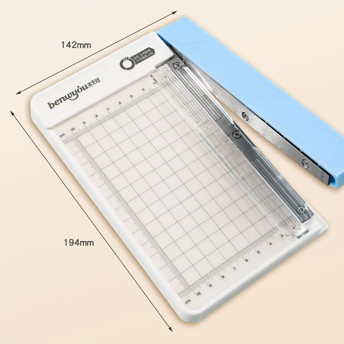 Manual Paper Cutter Push Trimmer with Scale Ruler | Portable Paper Trimmer Babs Blue