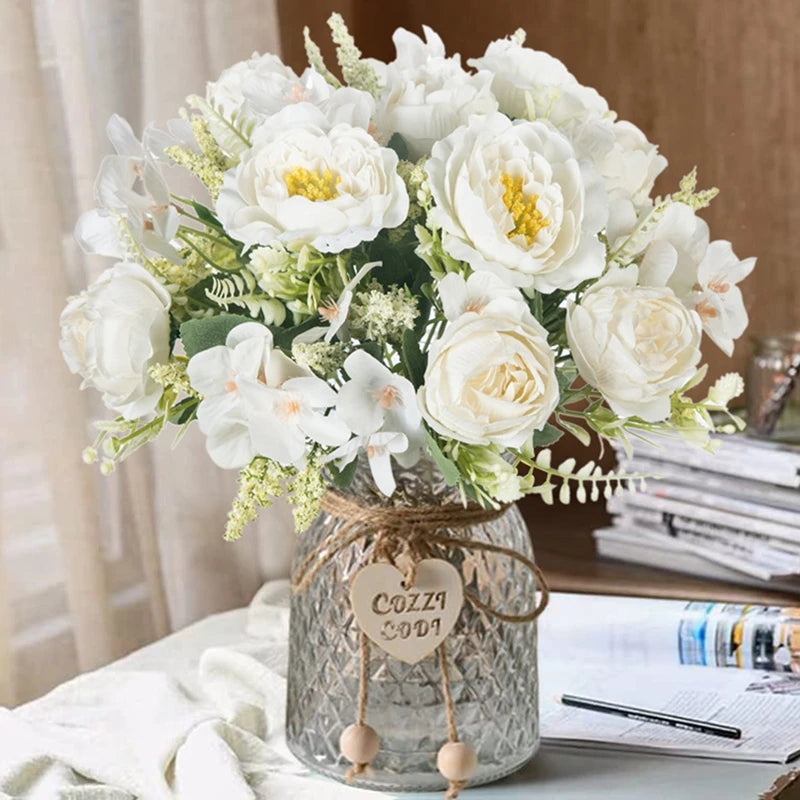 Silk Peony Hydrangea Artificial Flowers – Wedding & Home Décor Artificial Flower Stem Babs
