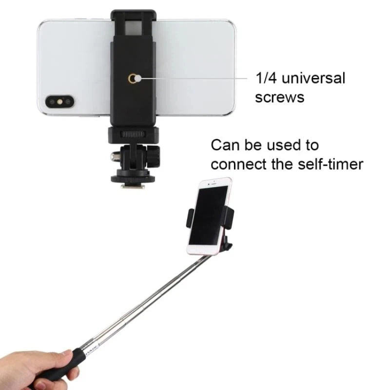 Universal Hot Shoe Phone Holder Bracket – 1/4" Tripod Mount Camera Phone Mount Babs