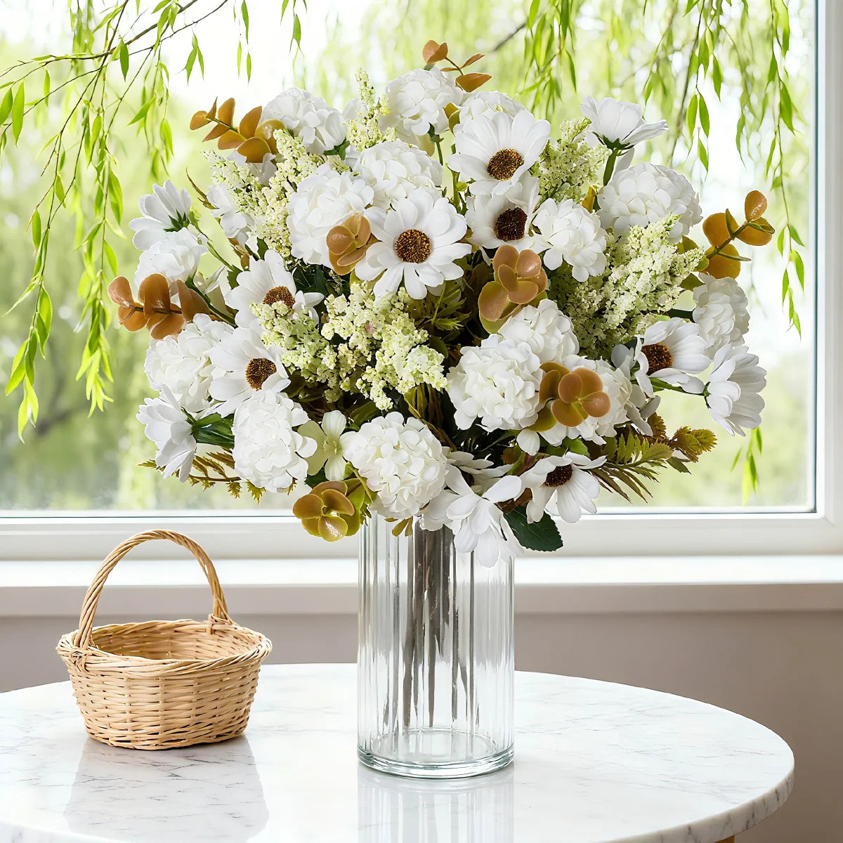 Silk Chrysanthemum Artificial Flower Bouquet – Wedding & Home Artificial Flower Bouquet Babs