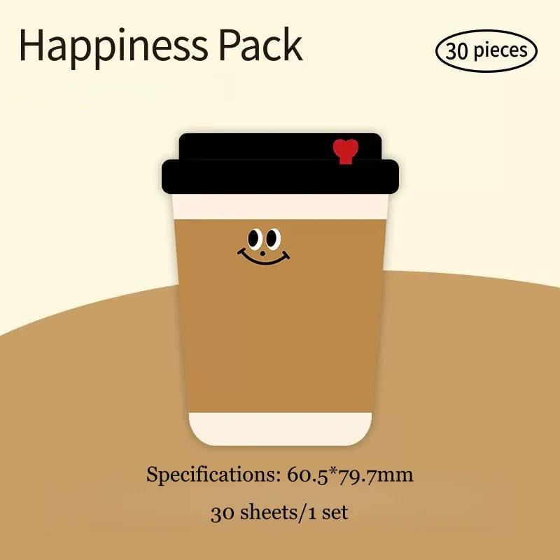 Coffee Pattern Sticky Note Pad – Self-Adhesive Memo Notepad Sticky Note Pad Babs