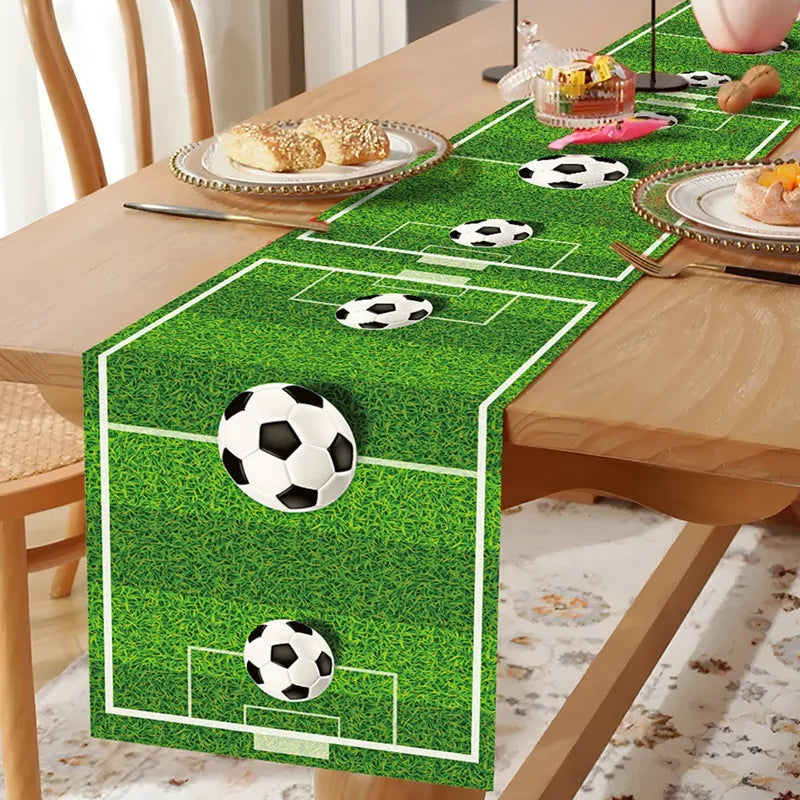 Soccer Football Party Supplies – Plates, Cups, Napkins & Runner Party Tableware Set Babs