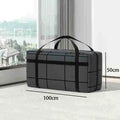 Large Foldable Oxford Duffel Bag – Double Zipper Moving Storage Foldable Storage Bag Babs Black 180L