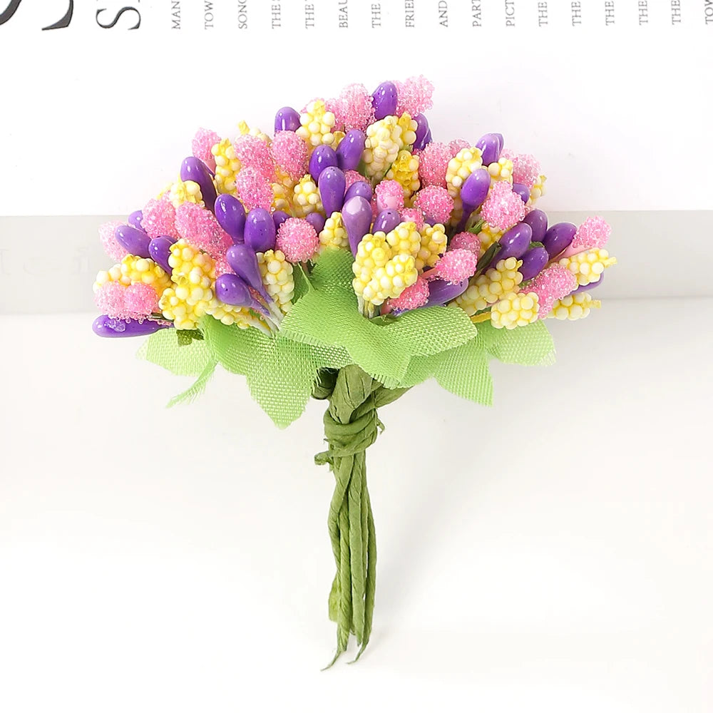 12Pcs Artificial Berry Stamen Flowers – DIY Wedding & Christmas Artificial Craft Flowers Babs