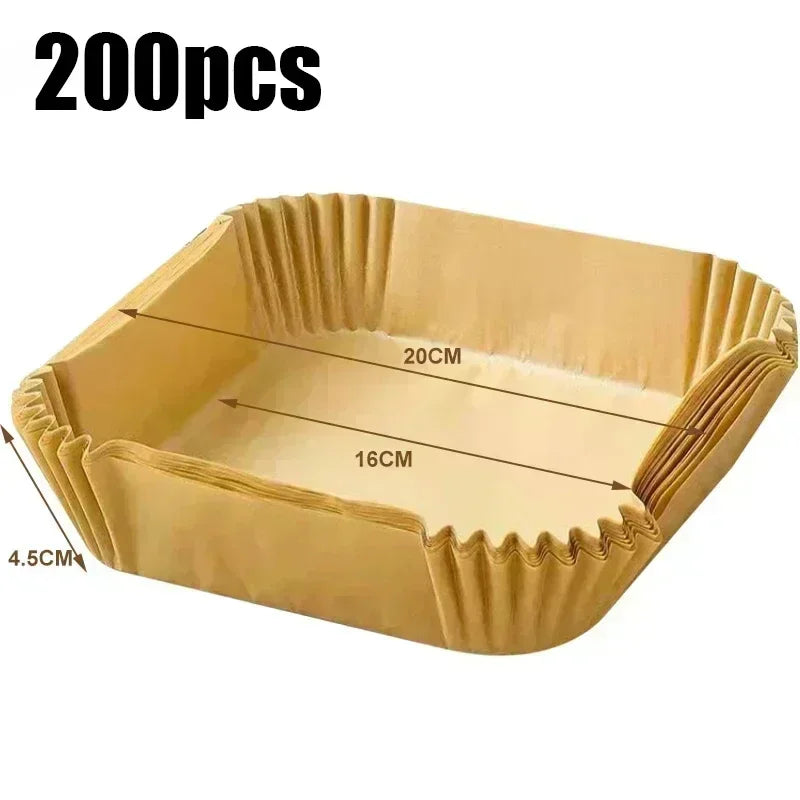 Disposable Air Fryer Parchment Liners – Square & Rectangular Air Fryer Liners Babs 200pcs square
