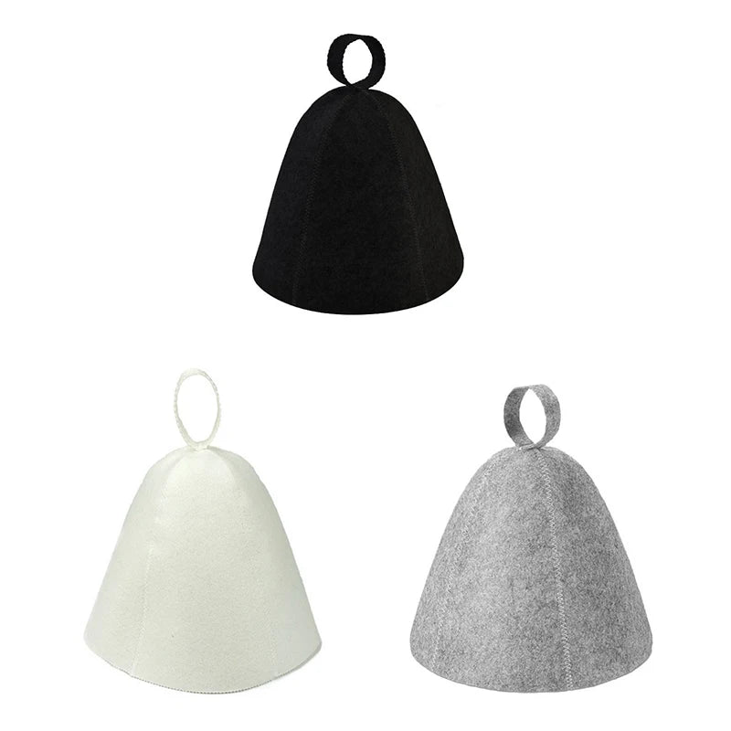 Men's Wool Felt Sauna Hat – Heat Retention & Hair Protection Sauna Hat Babs 3pcs-mix