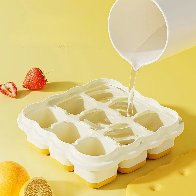 Silicone Ice Cube Mold – Biscuit Shape, Easy Press Release Silicone Ice Cube Tray Babs
