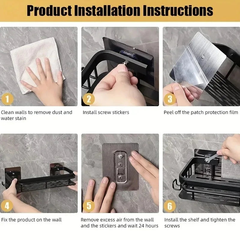 No-Drill Bathroom Toilet Paper Holder Shelf & Storage Bathroom Shelf Holder Babs
