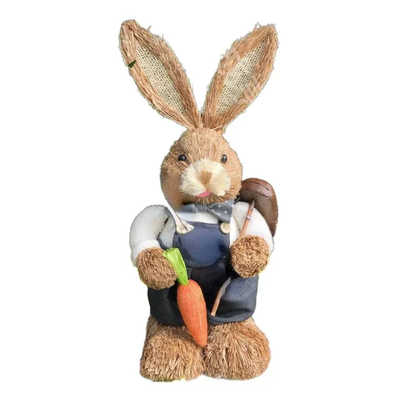 Easter Straw Bunny Decor 35cm – Rustic Handmade Decoration Easter Bunny Decor Babs B-1PCS 35CM