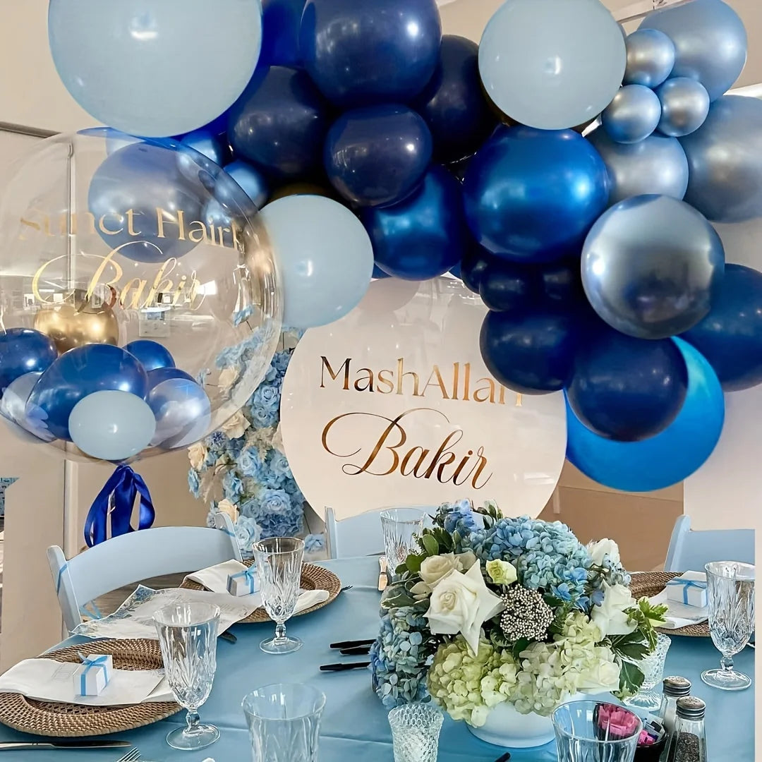 50 Metallic Blue Balloons – Party, Wedding & Graduation Decor Party Balloons Babs