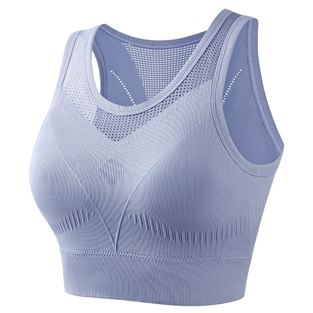 Women's Seamless Padded Sports Bra – Backless Yoga Gym Top Padded Sports Bra Babs Purple S