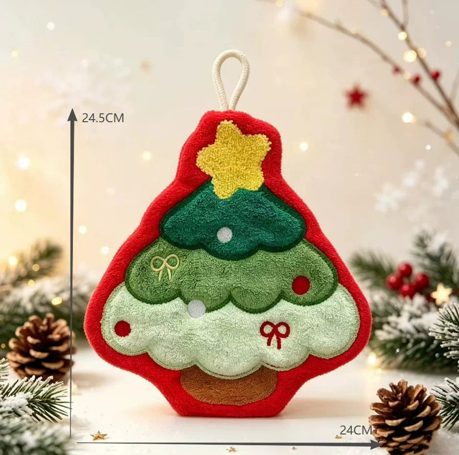 Christmas Hanging Hand Towels – Santa & Gingerbread Decor Holiday Hand Towels Babs 1Pc