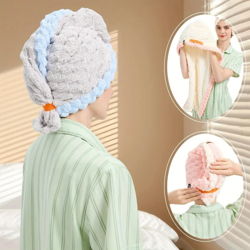 Quick-Dry Microfiber Hair Towel Cap – Oversized & Absorbent Hair Towel Cap Babs