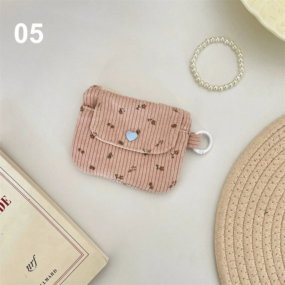 Corduroy Coin Purse Women's Zipper Wallet & Card Holder Coin Purse Wallet Babs 05