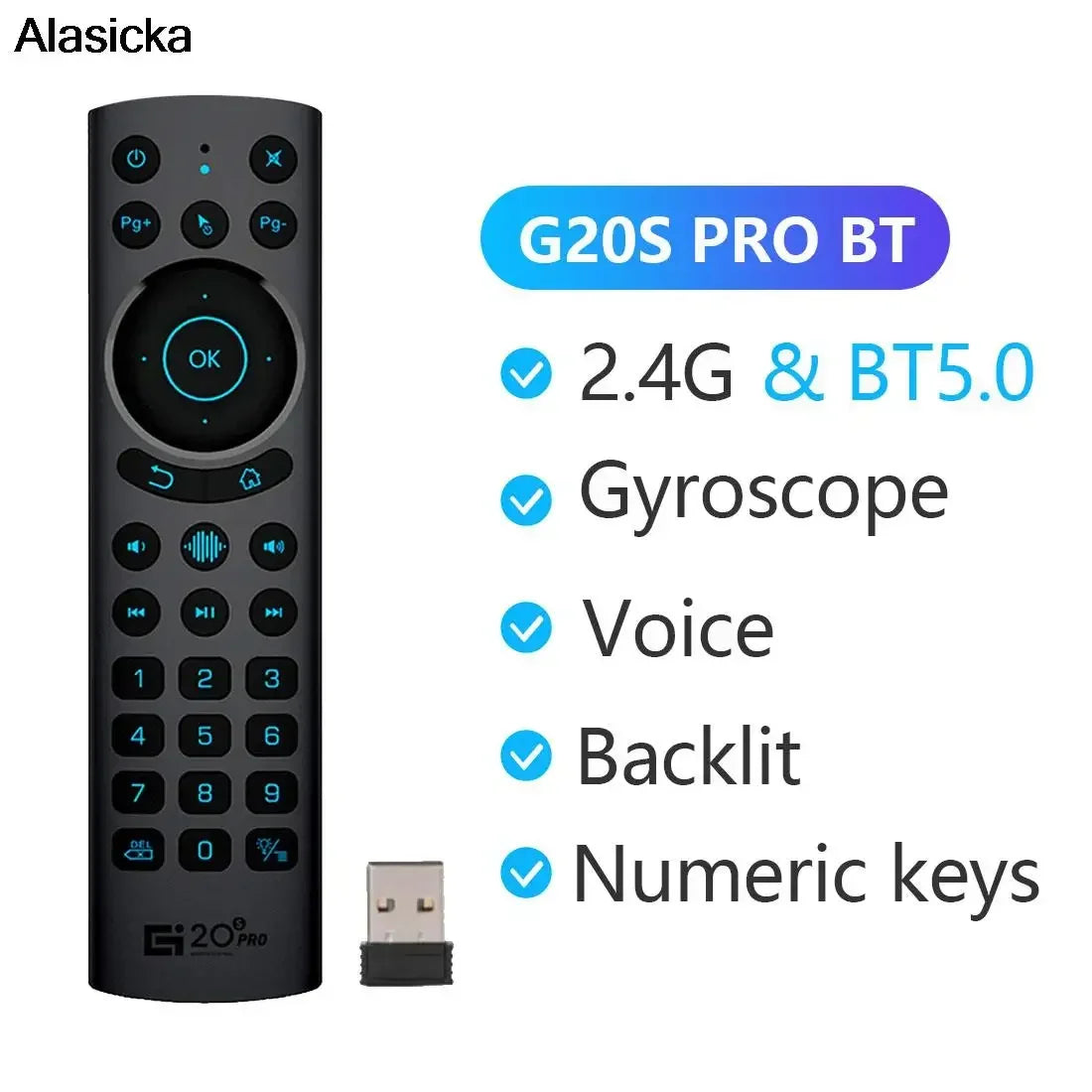 G20BTS Plus Voice Air Mouse 2.4G BT5.0 Remote for Android TV Box Wireless Air Mouse Remote Babs G20S Pro BT China Mainland