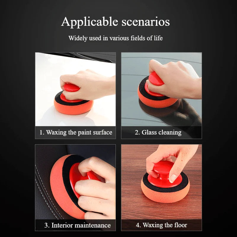 Car Wax Applicator Kit – Polyurethane Sponge Pads & Handle Car Wax Applicator Kit Babs