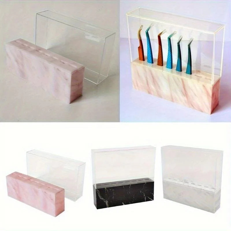 8-Hole Eyelash Tweezer Organizer Stand – Acrylic Storage Rack Beauty Tool Organizer Babs
