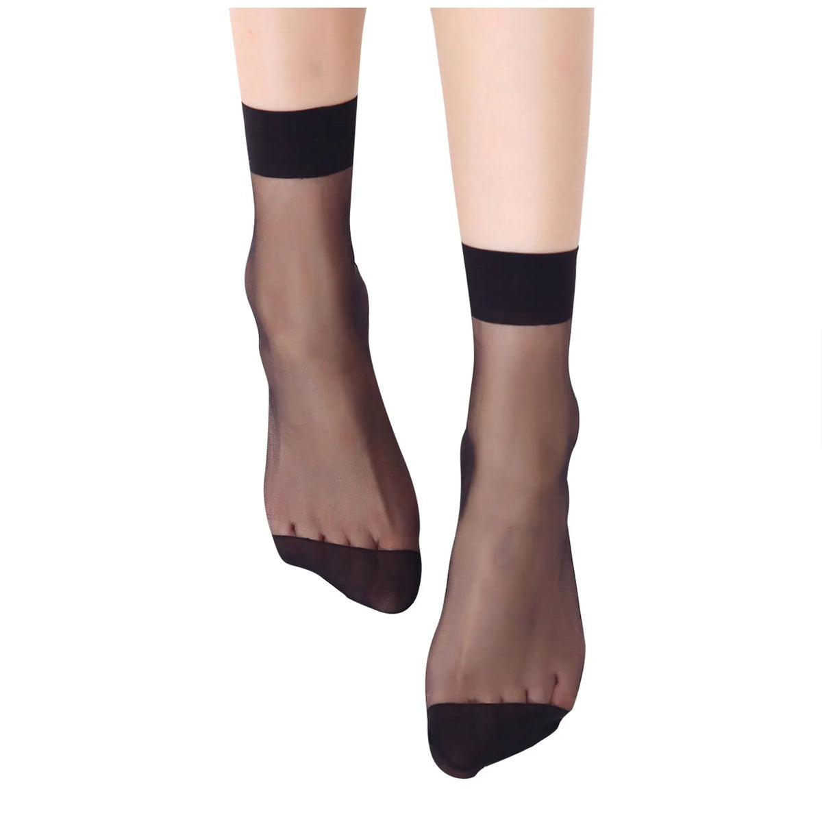 10 Pairs Women's Sheer Nylon Ankle Socks – Silky Thin Sheer Ankle Socks Babs