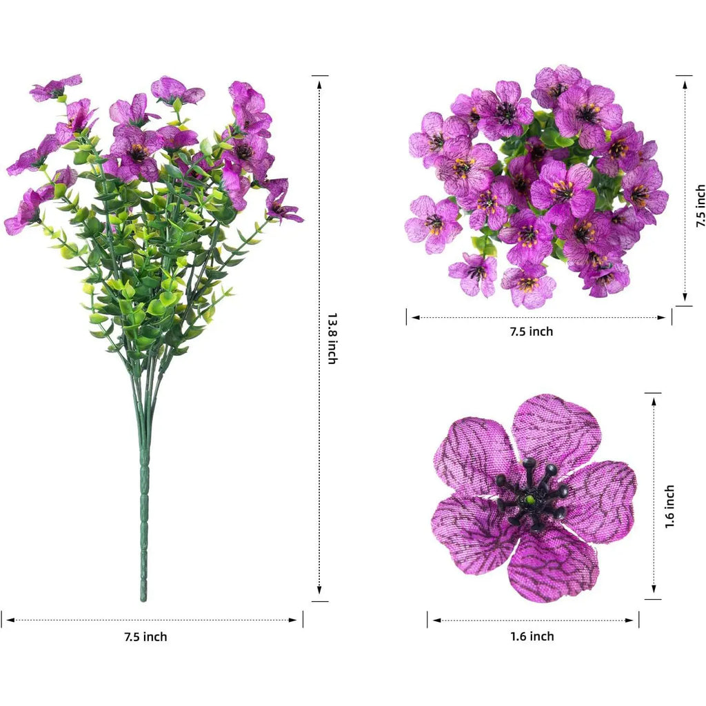 Artificial Silk Eucalyptus & Violet Flowers – Wedding Home Decor Artificial Silk Flowers Babs