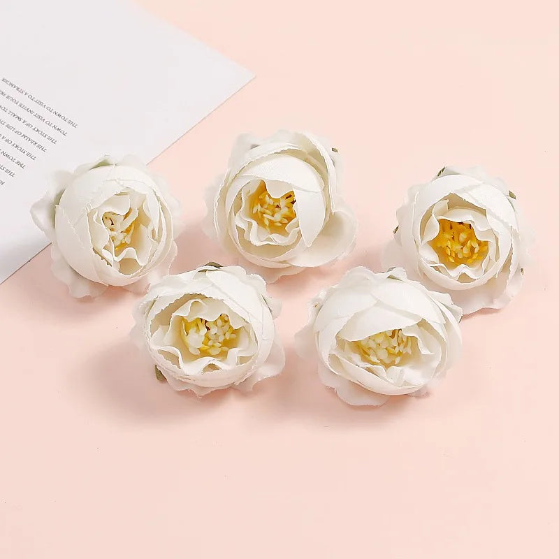 White Artificial Rose Flower Heads – Wedding & Home Decor Artificial Flower Heads Babs 2 10Pcs