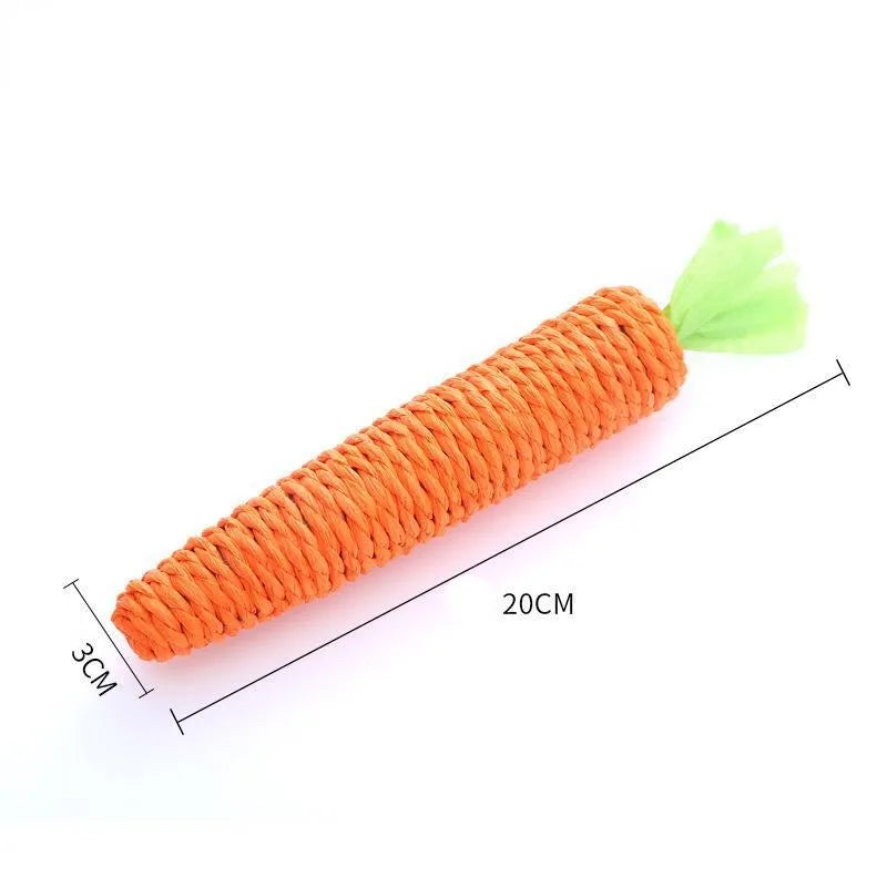 2-Pack Carrot Paper Rope Chew Toy for Cats & Kittens Cat Chew Toy Babs