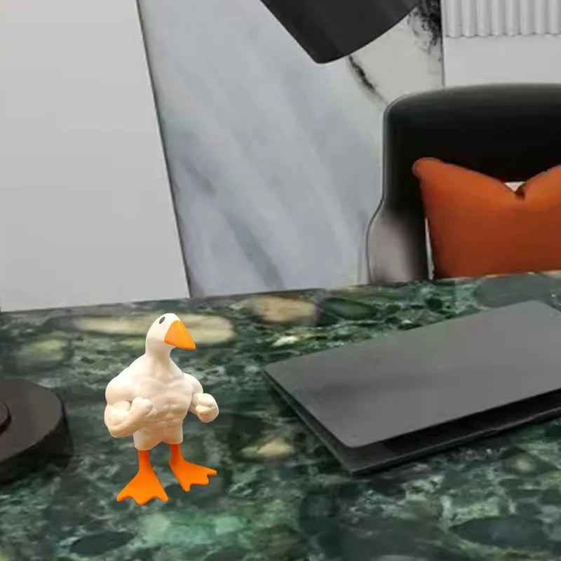 Funny Muscle Duck Statue – Resin Desktop Sculpture Ornament Novelty Sculpture Babs