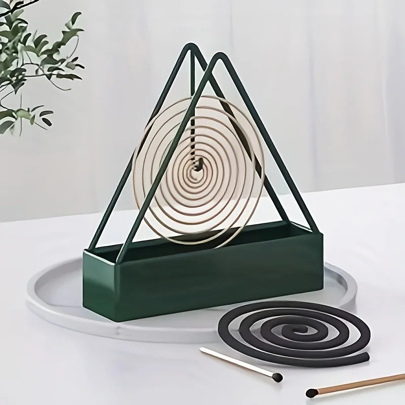 Triangular Mosquito Coil Holder – Metal Hanging Ash Collector Incense Coil Holder Babs