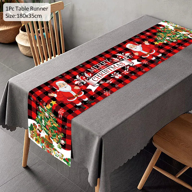Christmas Table Runner – Festive Xmas Polyester Home Décor Christmas Table Runner Babs Style11