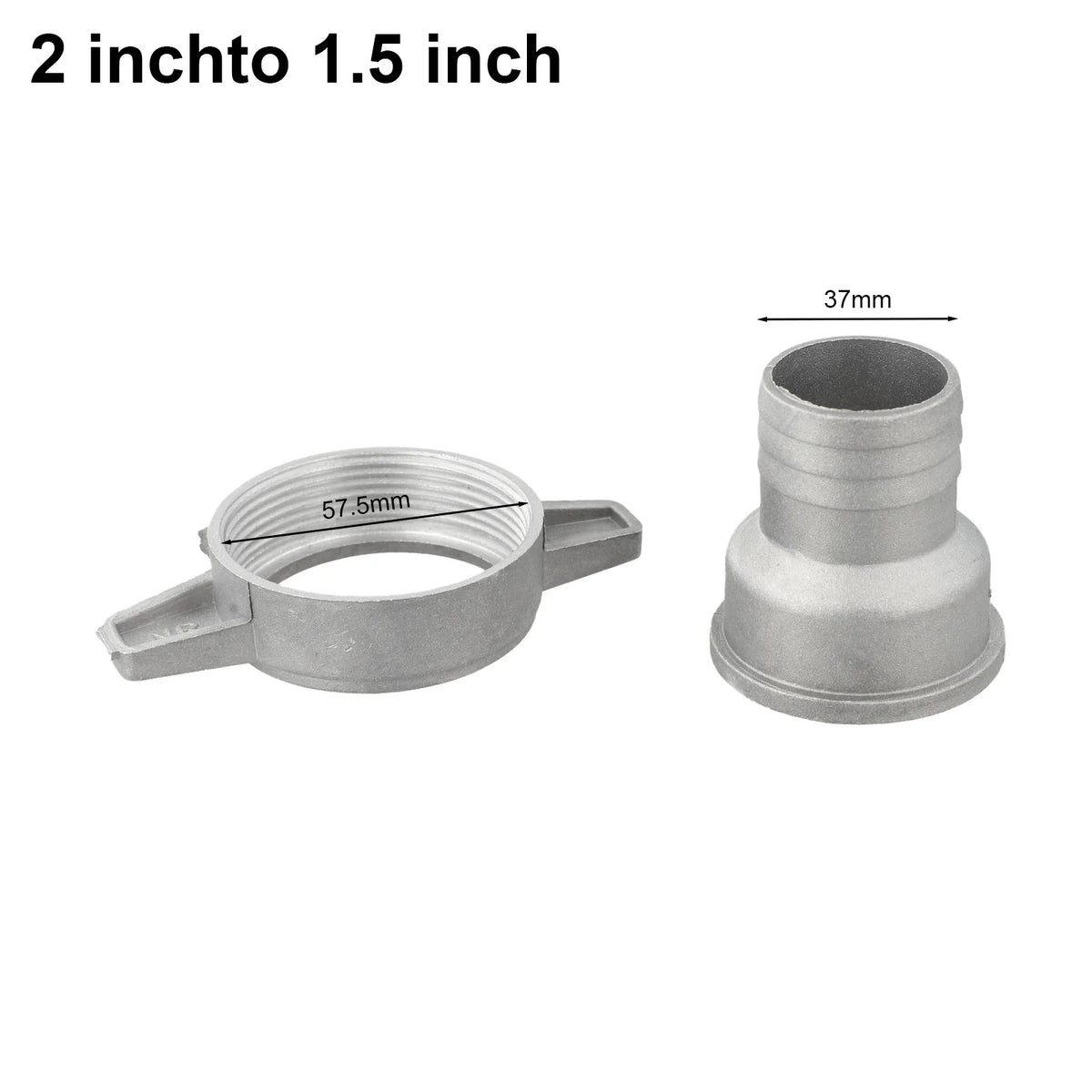 Aluminum Water Pump Pipe Connector with Rubber Gasket 1–3" Pipe Connector Fitting Babs 2 inchto 1.5 inch