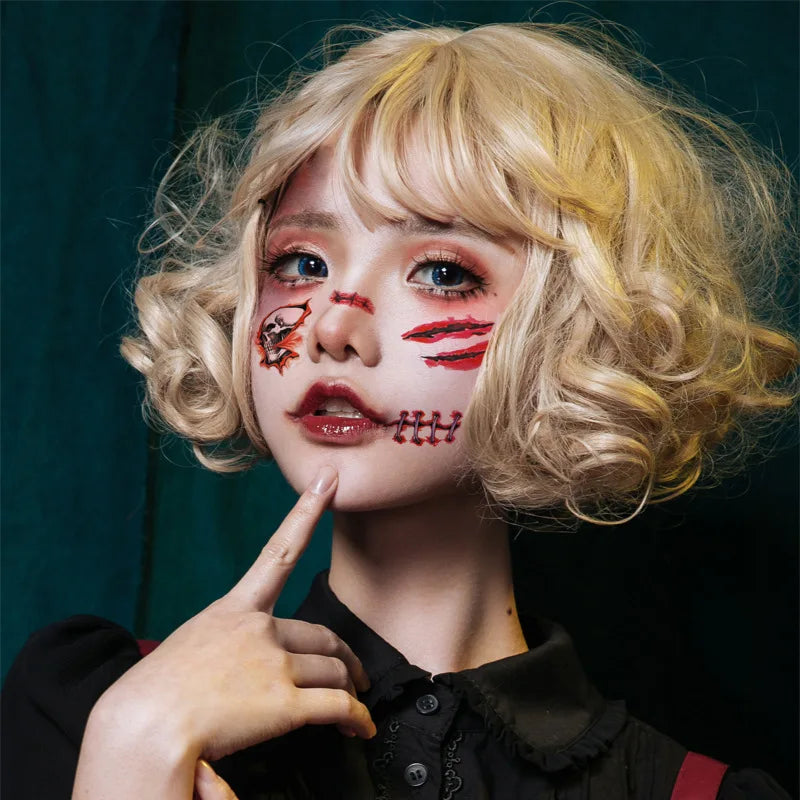 Halloween Scar Tattoo Stickers – Realistic Fake Wound Decals Temporary Tattoo Stickers Babs