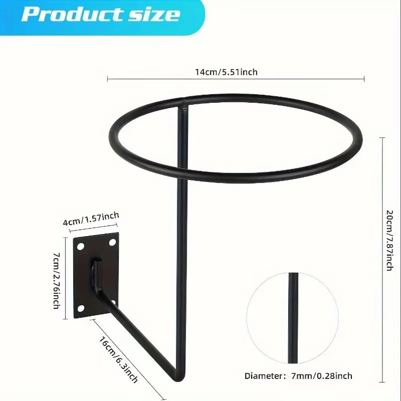 Wall Mounted Metal Helmet Hook – Hat & Coat Storage Rack Wall Mounted Hook Babs black