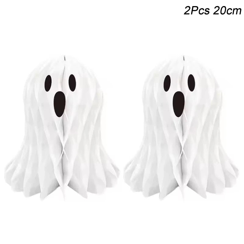 Halloween Honeycomb Ghost Paper Lanterns 3D Hanging Decoration 2pc Halloween Decoration Babs 2pcs 20cm