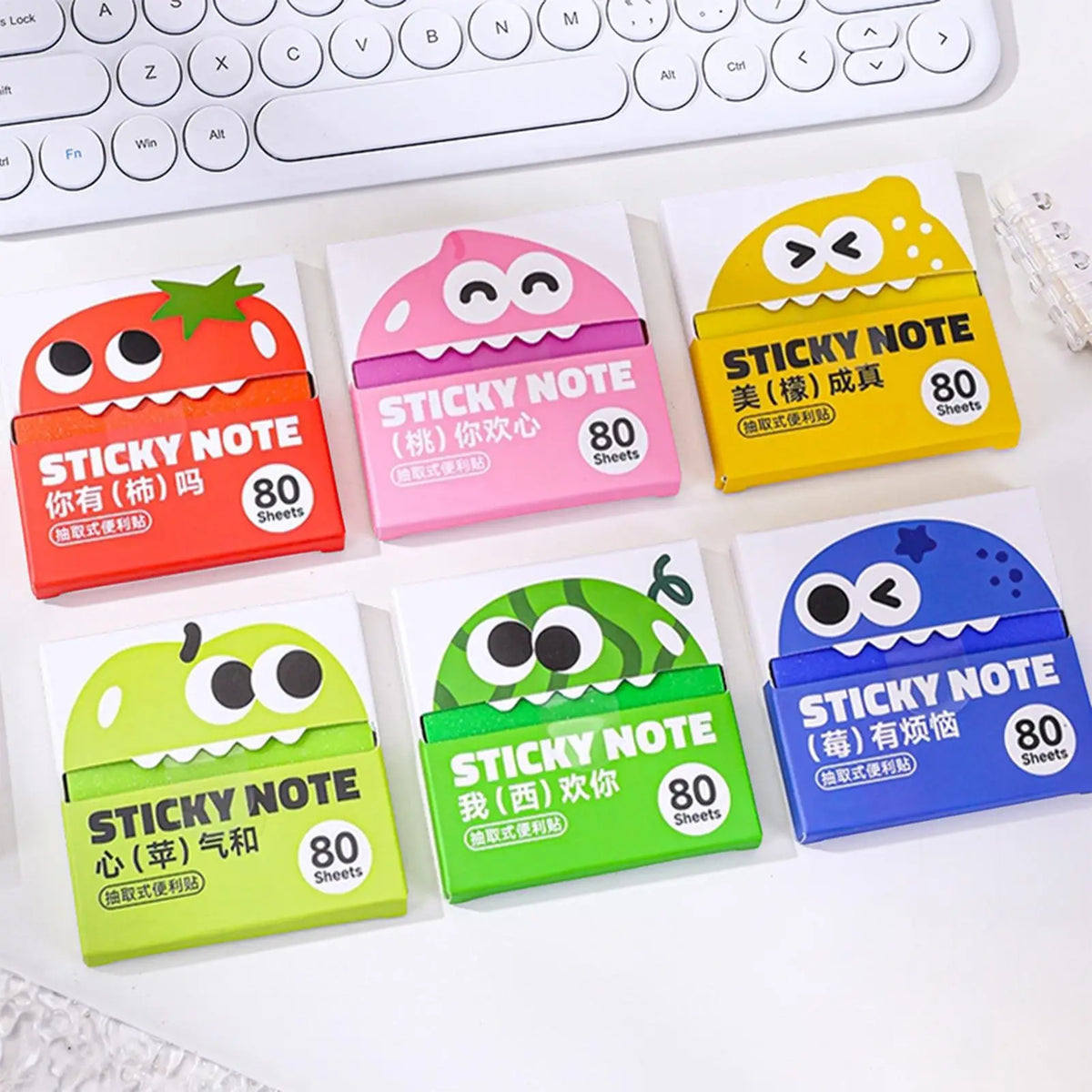 Pearlescent Transparent Pull-Type Sticky Notes – 6-Pack Memo Pads Sticky Memo Pads Babs